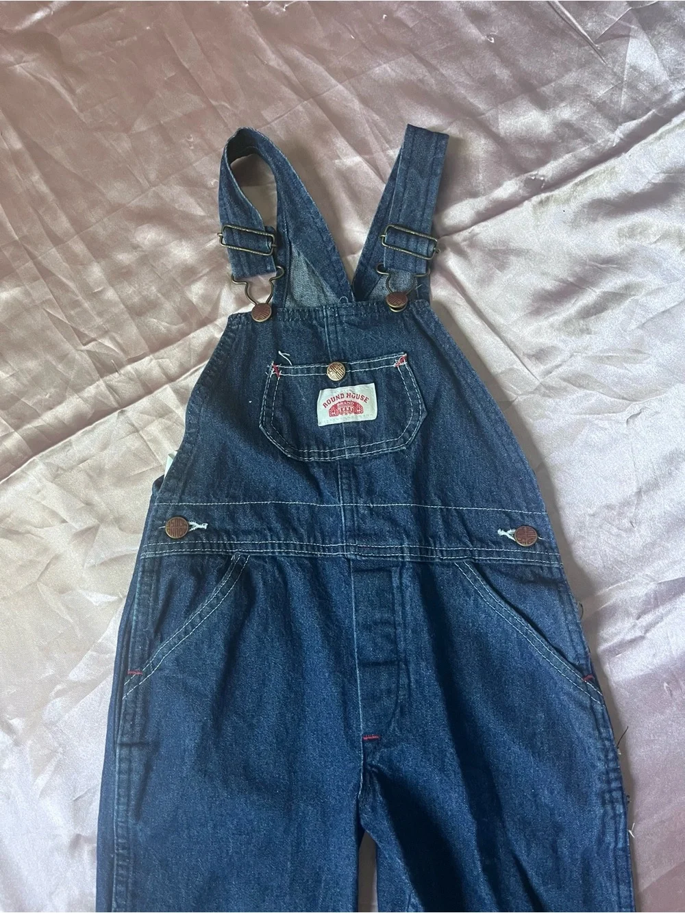 Round House Kids Denim Overalls Jumpsuit in Dark Blue Size 5